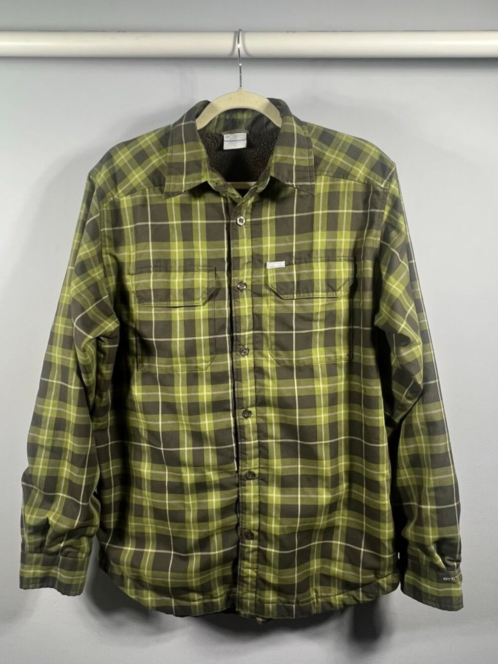 Columbia Jacket Mens Sherpa Lined Shacket Button Down Long Sleeve M Hiking